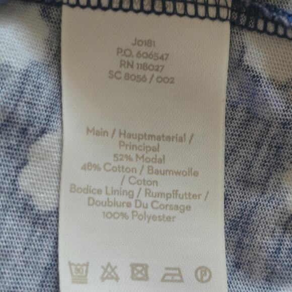 Boden Women's Emory Jersey Dress Blue Green Floral, Size 14R - Picture 3 of 7